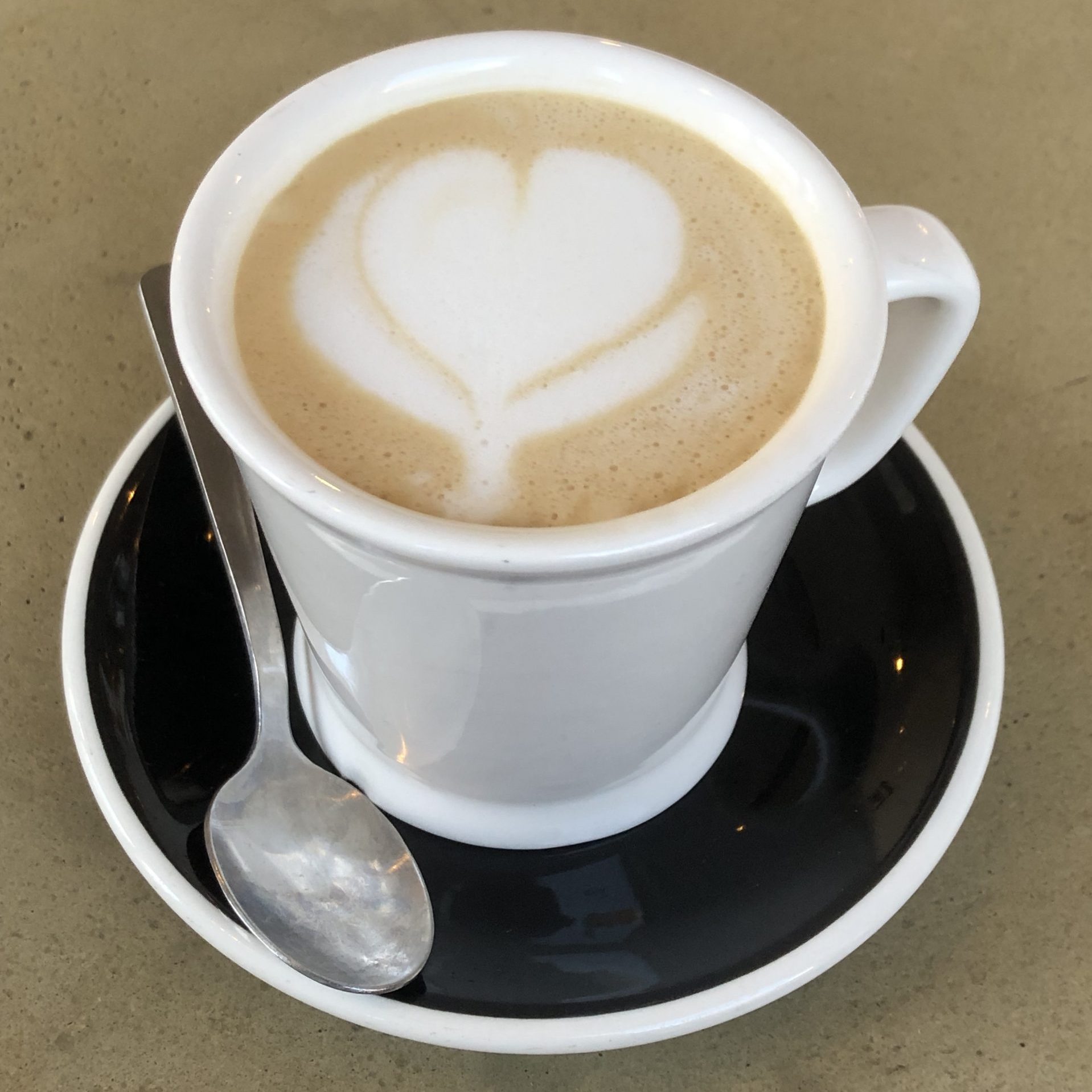 Latte with stylized foam heart